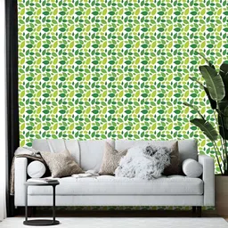 Wallpics White & Green Printed Wallpaper-23