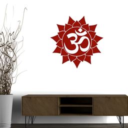 Wallpics White & Maroon Om Printed Waterproof Wall Sticker-image-96