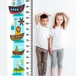 WENS Kids Multicoloured Animal Water Ride Height Chart Vinyl Wall Sticker-image-79