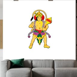 Wallpics Yellow & Red Lord Hanuman Ji Printed Water-Proof Wall Sticker-image-78