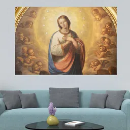 WENS Multicoloured Spiritual Mother Mary Printed Vinyl Wall Sticker-image-26