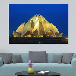 WENS Multicoloured Lotus Temple Printed Vinyl Wall Sticker-image-86