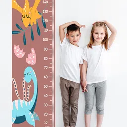 WENS Brown & Blue Animal Printed Masti Time Height Chart Wall Decal-image-99