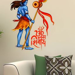Wallpics Blue & Red Printed Self-Adhesive Waterproof Wallpaper-image-46