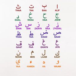decal O decal Purple & Orange Arabic Alphabets With English Letters Wall Sticker-image-60
