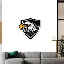 Wallpics Black & White Eagle Head Design Printed Water Resistant Wall Sticker-image-30