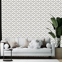 Wallpics White & Grey Abstract Printed Self-Adhesive Wallpaper-15