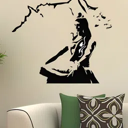 Wallpics Black & Yellow Printed Waterproof Wall Sticker-24