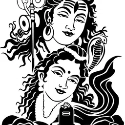 Wallpics Black Mahadev Printed Religious Waterproof Wall Sticker-image-97