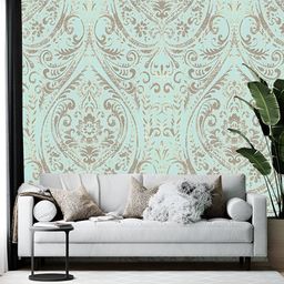 Wallpics Green & Grey Abstract Printed Self-Adhesive Wallpaper-1