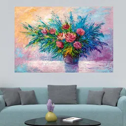 WENS Blue & Pink Colorful Floral Art Printed Vinyl Wall Sticker-image-99