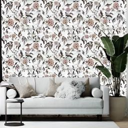 Wallpics White & Brown Abstract Printed Self-Adhesive Wall Paper-5