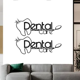 Wallpics Black & White Dental Care Printed Water Resistant Wall Sticker-image-37