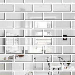 Wall1ders Silver Toned 60 Pieces 3D Acrylic Mirror Wall Stickers-42