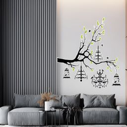 Wallpics Black & Green Self-Adhesive Printed Waterproof Wall Sticker-28