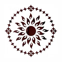 Wall1ders Brown 55 pieces 3D Mirror Wall Stickers-52