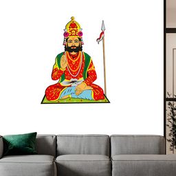 Wallpics White & Red Bhrama Ji Printed Waterproof Wall Sticker-image-91