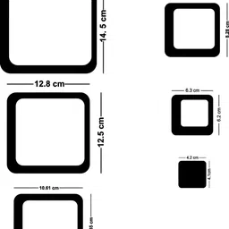 Wall1ders Red 24 Pieces 3D Square Mirror Wall Stickers image 4