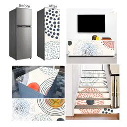 Wallpics White & Grey Abstract Printed Self-Adhesive Wallpaper image 5