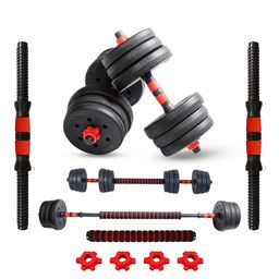 PowerMax Fitness PDS-20P+ Adjustable PVC Cement Dumbbells with Non-Slip Handle and Adjustable Weight Plates Set - Black-100