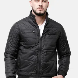 HOUSE OF VEDAS Men Black Bomber Jacket-image-62