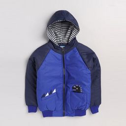 Toonyport Unisex Kids Navy Blue Bomber with Patchwork Jacket-27