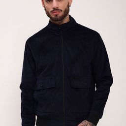 SHOWOFF Men Mock Collar Solid Casual Bomber Windcheater Jacket-52