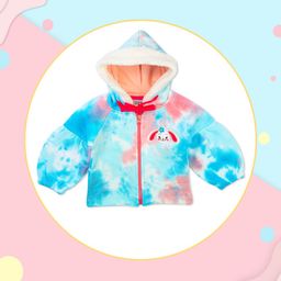MeeMee Girls Blue Printed Tie & Dye Bomber Jacket-image-17