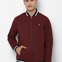 Allen Solly Men Maroon Solid Bomber Jacket-picture-55