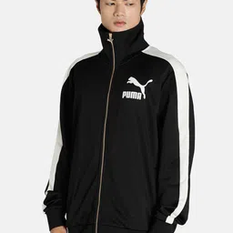 Puma Men Black White Colourblocked The NeverWorn T7 Bomber Track Sustainable Jacket-image-60