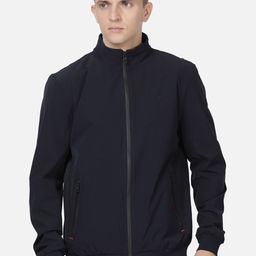 t-base Men Navy Blue Lightweight Bomber Jacket-image-10