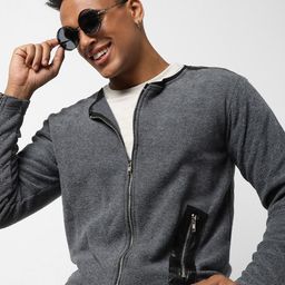 Campus Sutra Men Blue Windcheater Outdoor Bomber Jacket-image-109