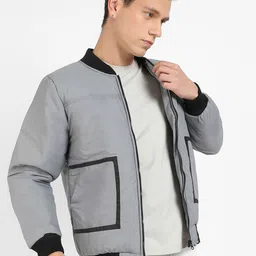 Campus Sutra Mock Collar Windcheater Bomber Jacket-image-77