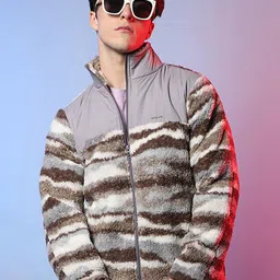 Campus Sutra Abstract Printed Windcheater Puffer Jacket-picture-21