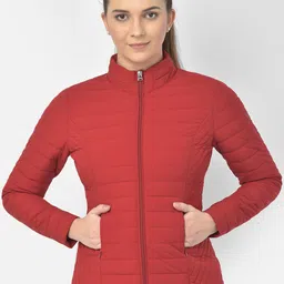 Woods Women Red Water Resistant Padded Jacket-picture-23