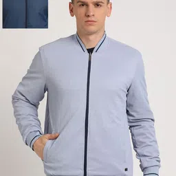 Turtle Men Stand Collar Solid Casual Bomber Reversible Jacket-image-25