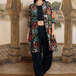 Vishudh Women Printed Top & Pant With Floral Shrug Co-Ord Set-picture-19