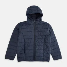 Pantaloons Junior Boys Navy Blue Solid Padded Jacket-picture-31
