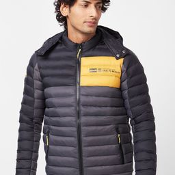 SPYKAR Slim Fit Hooded Puffer Jacket-image-1