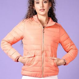 V-Mart Women Mock Collar Solid Cotton Casual Puffer Jacket-picture-17
