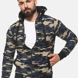 Campus Sutra Men Multicoloured Camouflage Printed Padded Jacket-picture-14