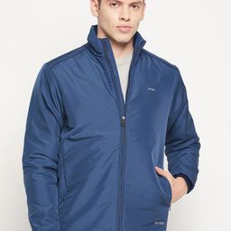 Spirit Men Navy Blue Windcheater and Water Resistant Puffer Jacket-image-124