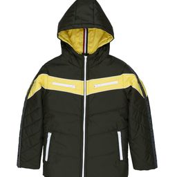 Status Quo Boys Olive Green & Yellow Colourblocked Padded Jacket-picture-45