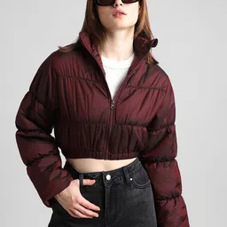 ONLY Stand Collar Crop Puffer Jacket-image-96
