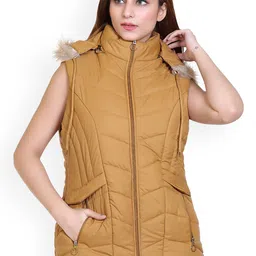 Brazo Hooded Sleeveless Lightweight Longline Parka Jacket With Faux Fur Trim-image-92
