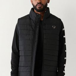 True Religion Mock Collar Sleeveless Zip Detail Puffer Jacket-42