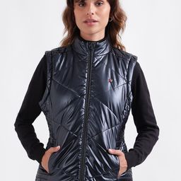 Iconic Stand Collar Sleeveless Quilted Jacket-image-14