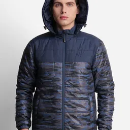 Wildcraft Men Navy Blue Camouflage Windcheater Puffer Jacket-image-77
