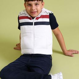 U.S. Polo Assn. Kids Boys Striped Hooded Gilet Puffer Jacket-picture-52
