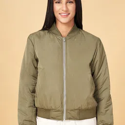 Honey by Pantaloons Stand Collar Long Sleeves Bomber Jacket-image-93